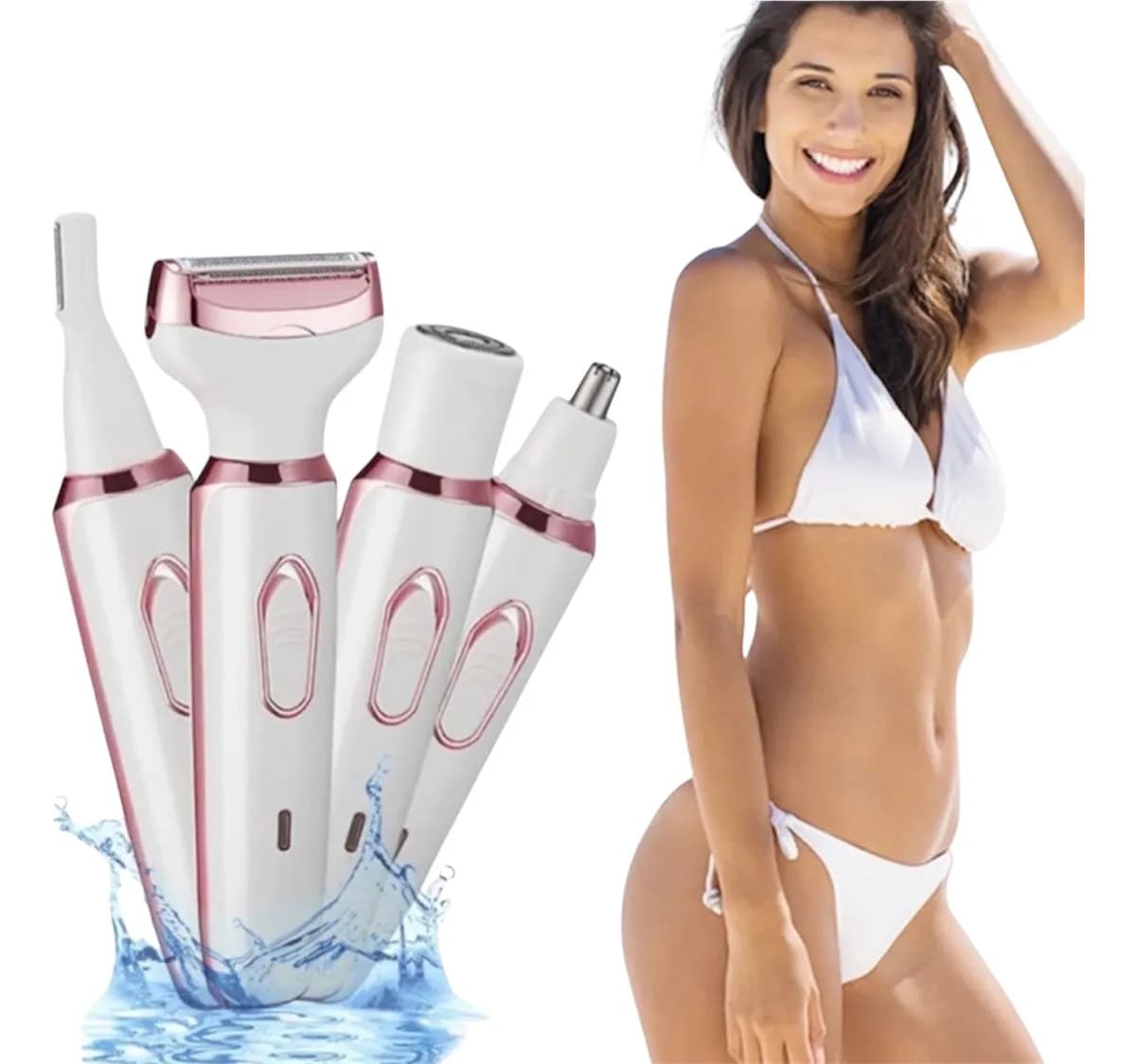 Depiladora Rasuradora Facial Corporal 4 En 1 Portátil Usb Blanco 2 - miniatura 3