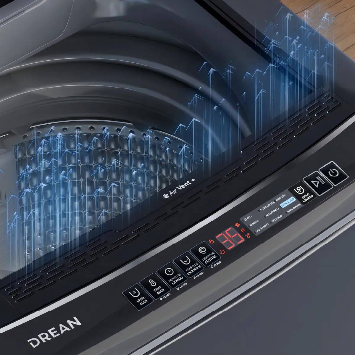 Lavarropas Carga Superior 8 Kg Gris Drean Lpdr0865iLG - miniatura 9