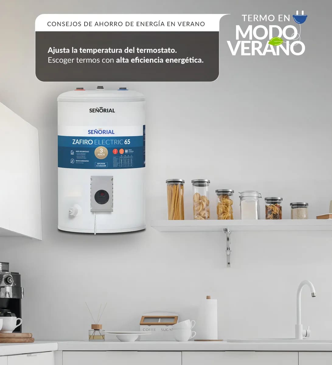 Termotanque eléctrico Señorial TESZ-65 zafiro Blanco 50 litros Ssuperior - miniatura 2