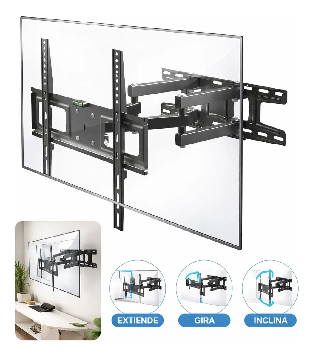 Soporte Tv Lcd Led Smart Articulado Doble Brazo 26 A 55 Negro