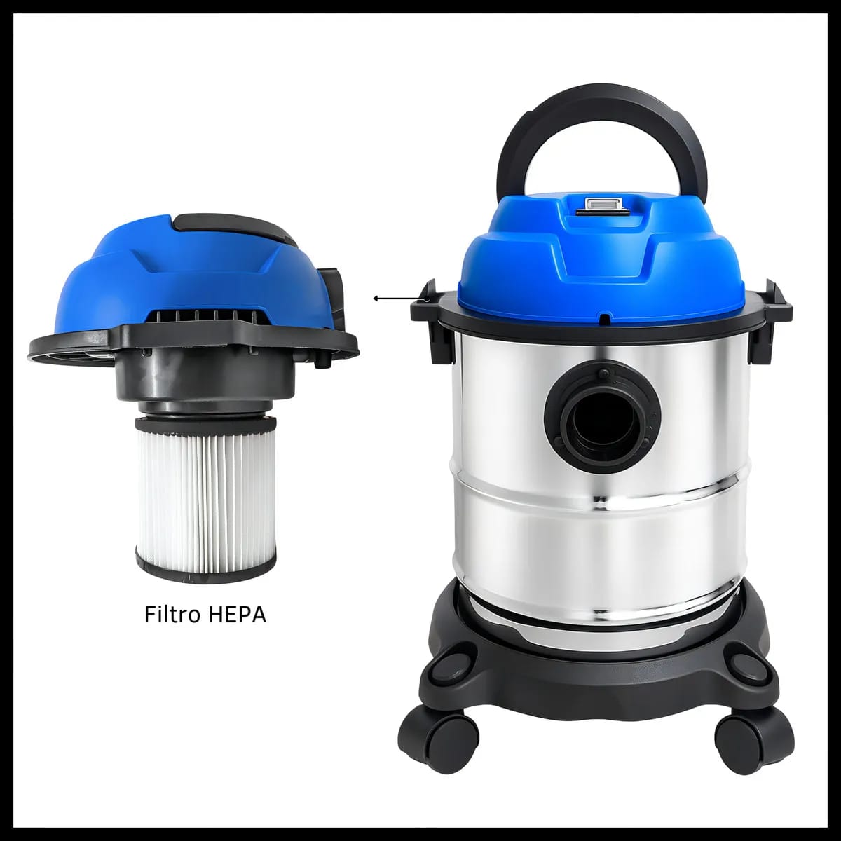 Aspiradora Industrial Oryx 1000W 15L Seco Húmedo Sopladora Filtro HEPA - miniatura 6