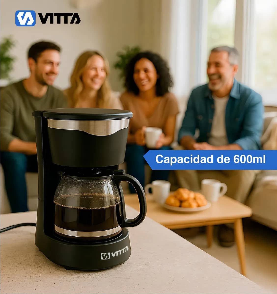 Cafetera De Filtro Semi-auto Vitta 6 Tazas Color Negro - miniatura 7