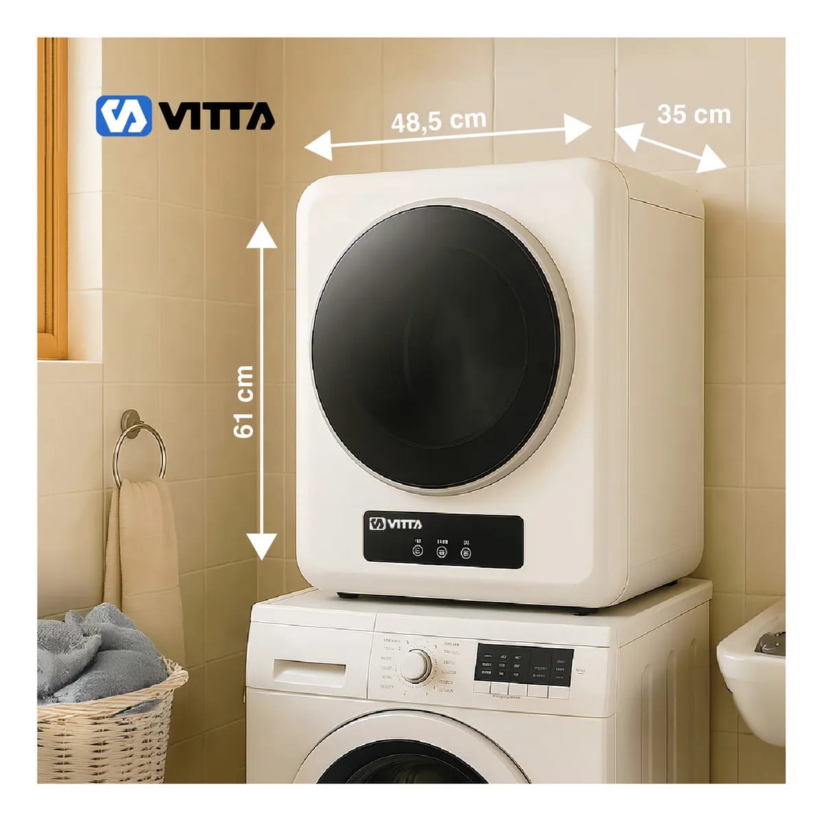 Secarropas Por Calor Vitta 4kg Panel Digital 4 Programas Color Blanco - miniatura 8