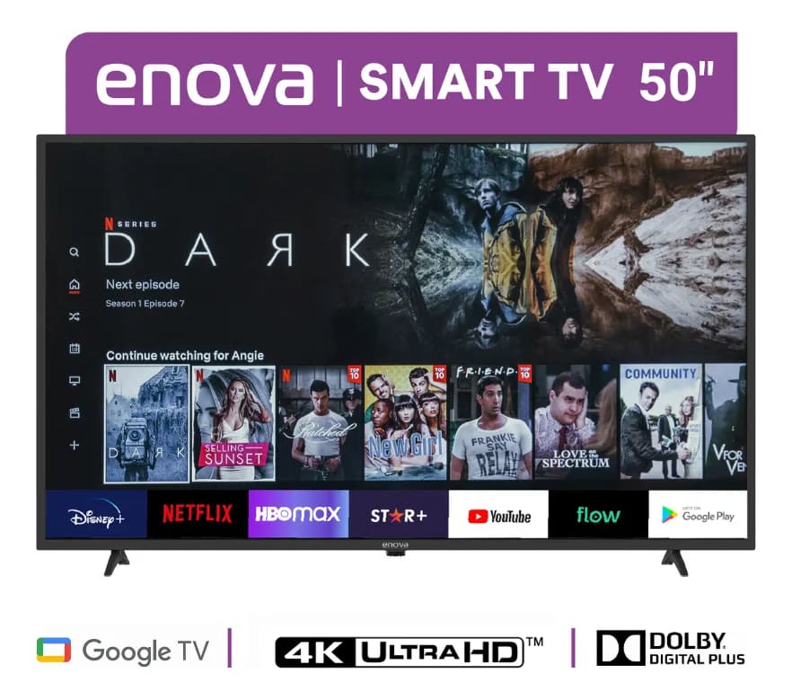 Smart Tv 50 Pulgadas 4k Ultra Hd Google Tv Wifi Frameless Enova