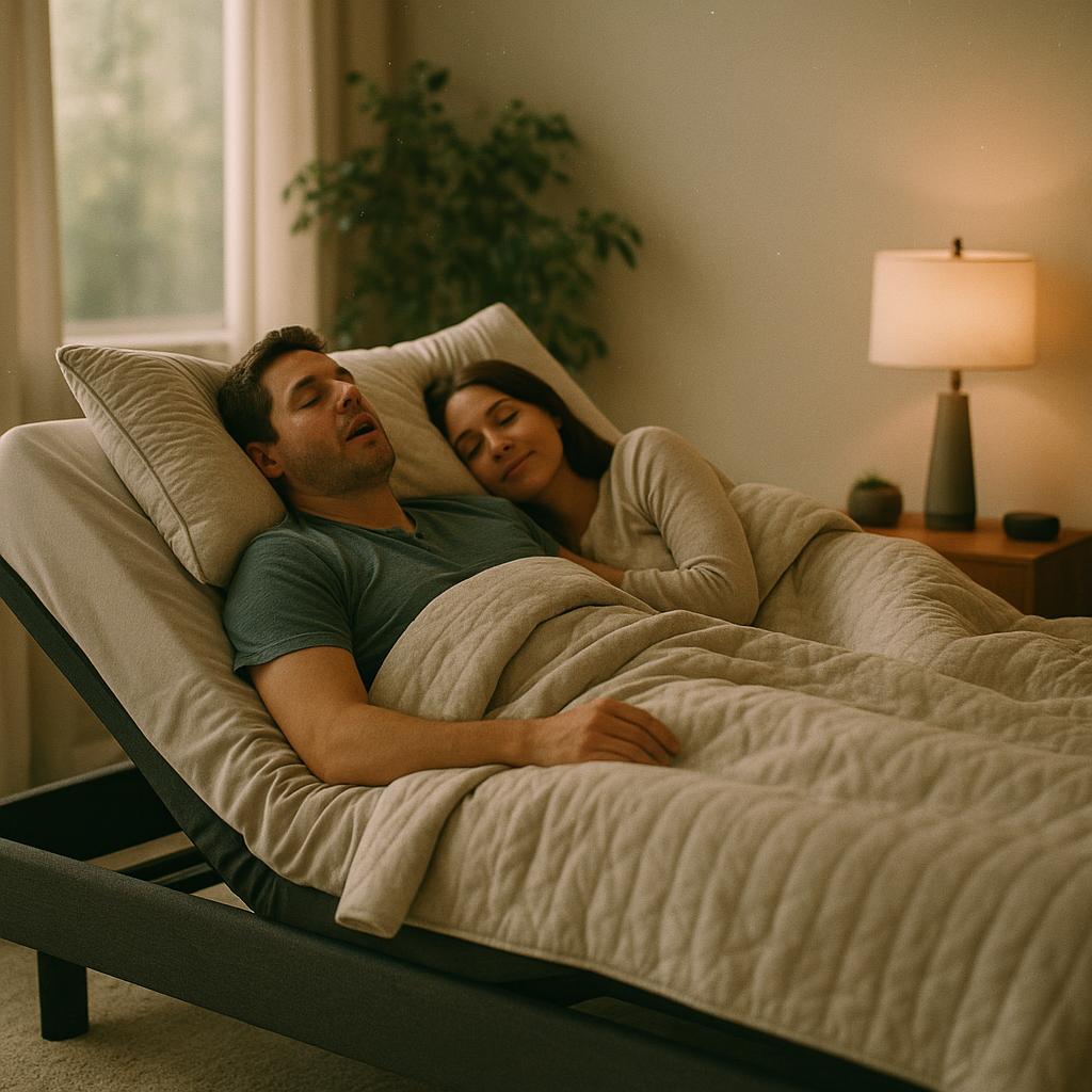 Shop adjustable beds to reduce snoring by up to 67% and improve your sleep quality with customizable features.
