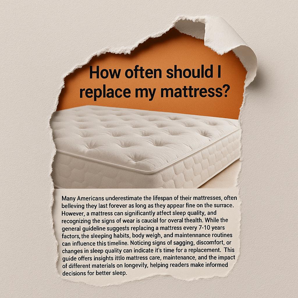 when to replace mattress, mattress lifespan, how often replace mattress, avoid mattress sagging, mattress sagging prevention, mattress support issues, signs of mattress wear, extend mattress life, when to buy new mattress