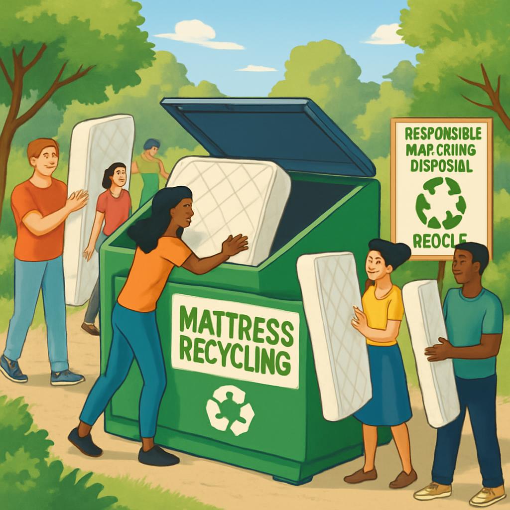 mattress disposal, mattress recycling, mattress removal, mattress pickup, mattress disposal near me, mattress donation, bulky item pickup, curbside pickup, dispose of mattress, mattress recycling centers