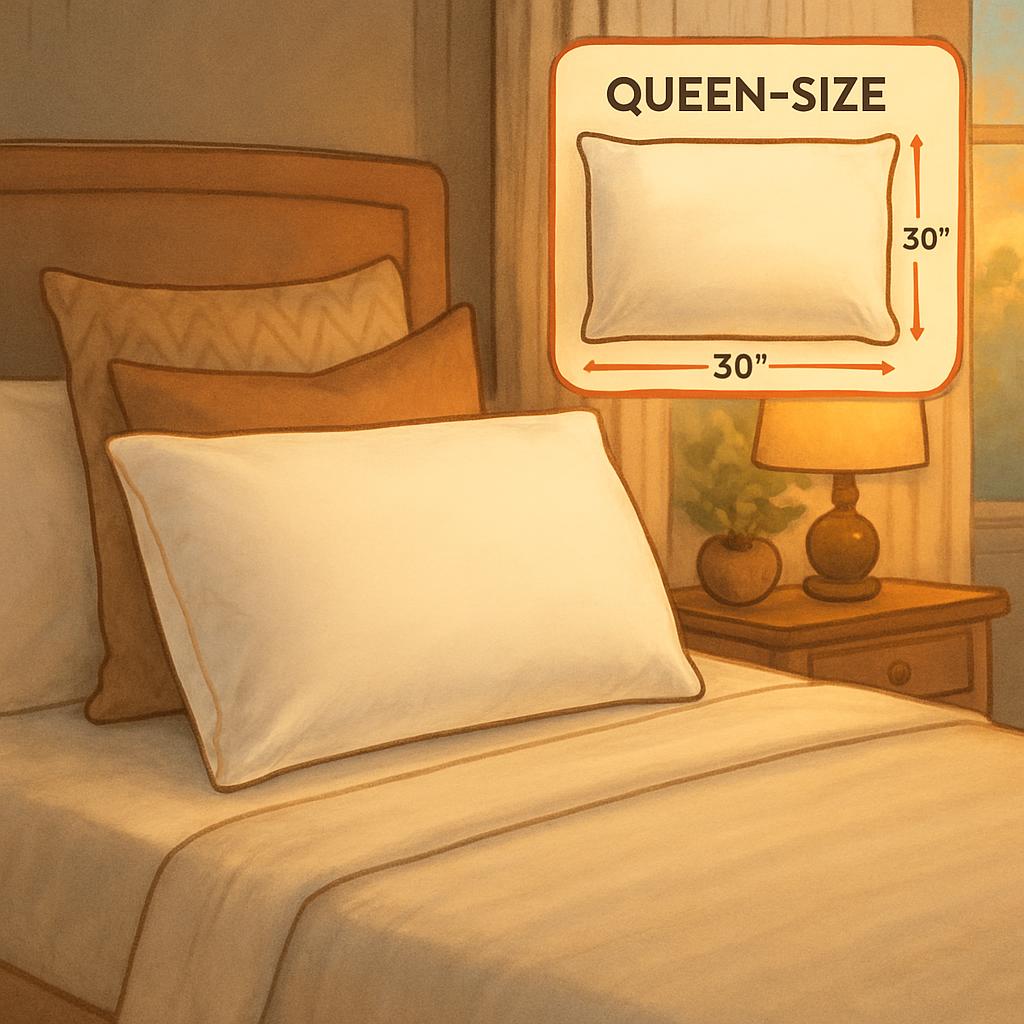 Learn about queen size pillow dimensions, benefits, and how to choose the perfect pillow for your sleep needs.