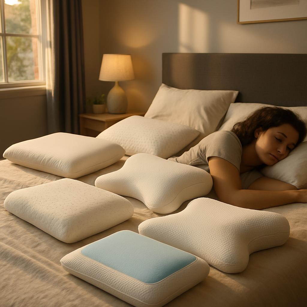 best pillow, memory foam pillow, cooling pillow, pillow for neck pain, pillow buying guide, side sleeper pillow, back sleeper pillow, stomach sleeper pillow, adjustable pillow, best pillows 2025