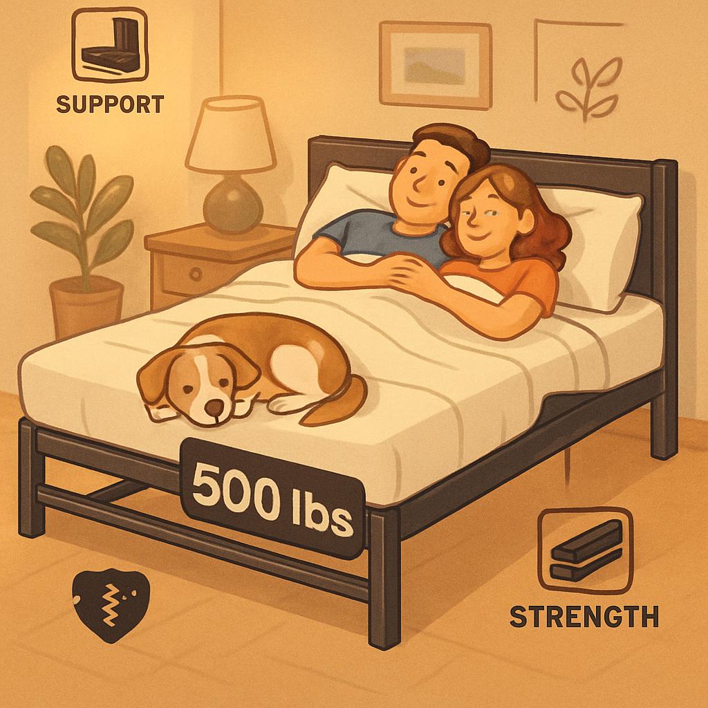 Learn why a sturdy bed frame with a 500 lb capacity is essential for your sleep quality and safety.