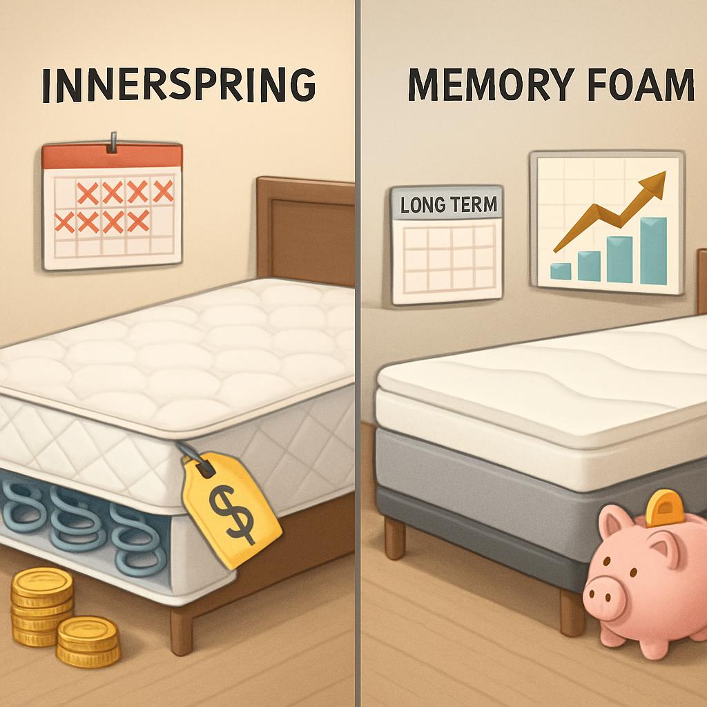 Learn how to compare innerspring and memory foam mattress prices to find the best value for your sleep needs.