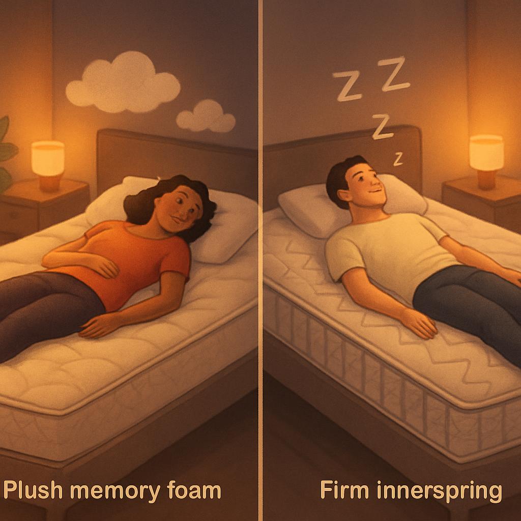 Shop for the best deep sleep mattress! Learn how memory foam vs innerspring affects your sleep quality and discover your perfect match.