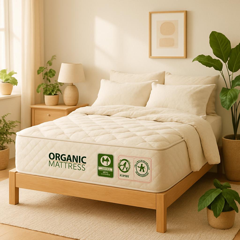 organic mattress, non-toxic mattress, chemical-free mattress, natural mattress, eco-friendly mattress, hypoallergenic mattress, VOC-free mattress, organic bedding, Greenguard certified mattress, safe sleep solutions