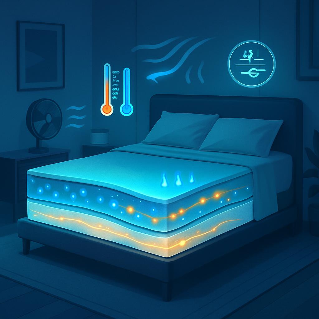 memory foam mattress, best cooling mattresses, cooling memory foam, gel-infused foam, memory foam heat retention, breathable foam mattress, temperature regulating mattress, sleep hot memory foam, heat-trapping mattress, mattress temperature control