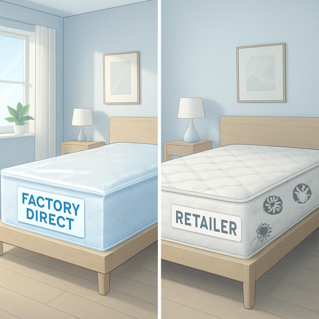 Learn how factory direct mattresses compare to retailer options in terms of cleanliness and hygiene. Shop for a healthier sleep surface!