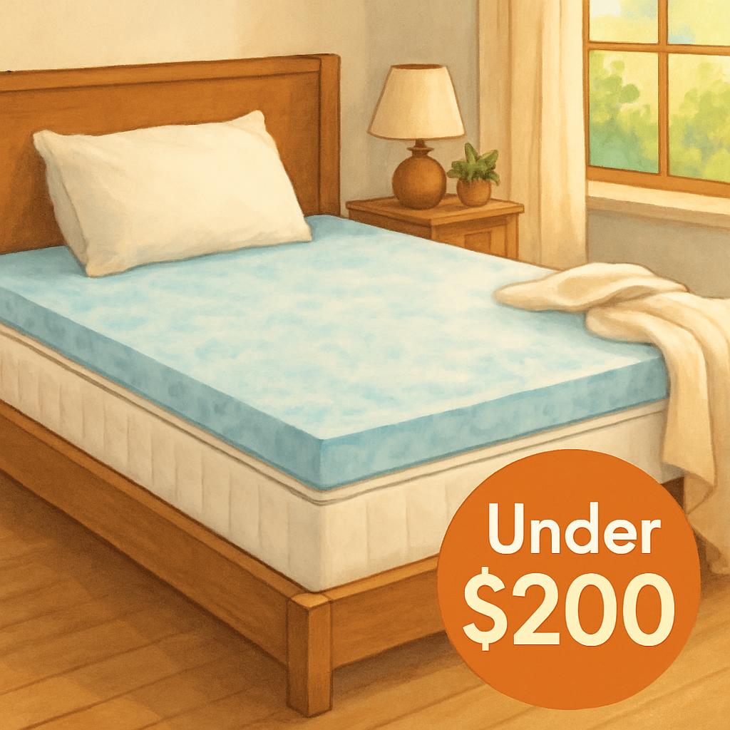 Shop budget-friendly mattress toppers under $200 that enhance sleep comfort and support without breaking the bank.