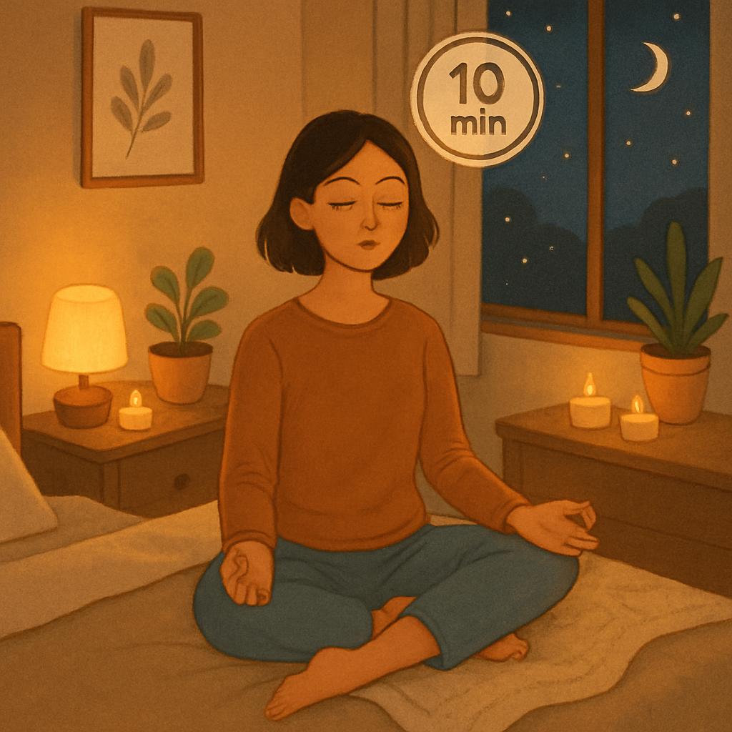 bedtime routine, pre-sleep routine, 10-minute bedtime routine, bedtime relaxation techniques, mindfulness before bed, quick sleep prep, calming bedtime ritual, stress relief before sleep, improve sleep quality, sleep preparation tips