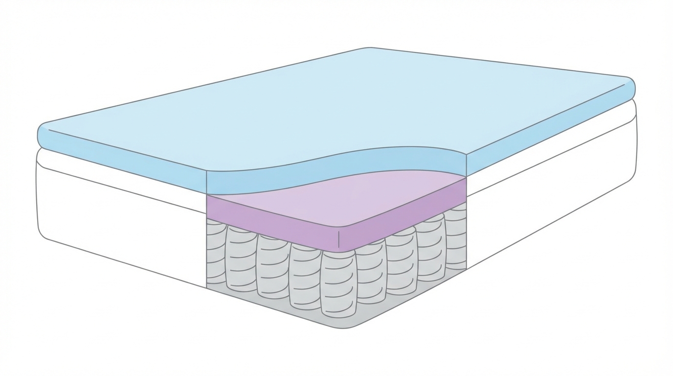 Infographic showing euro top mattress construction and layers