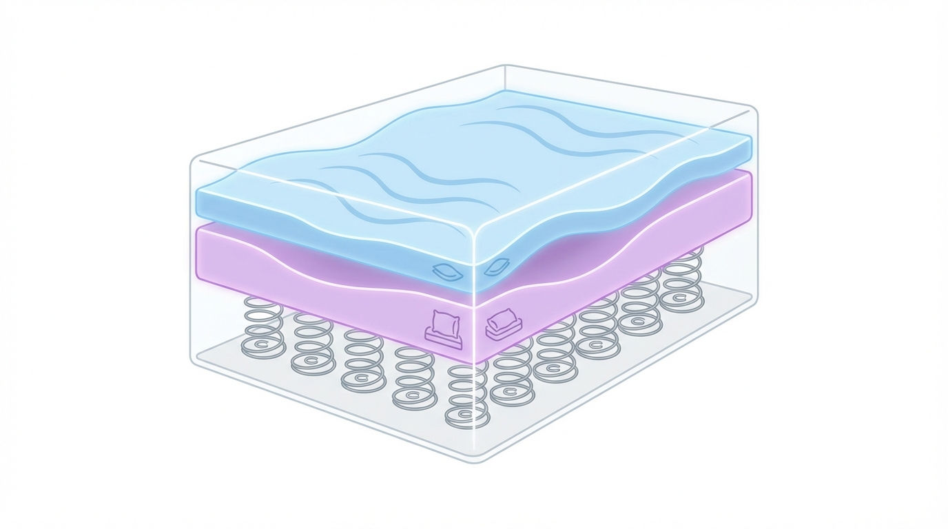 Infographic showing what's the best mattress construction and layers