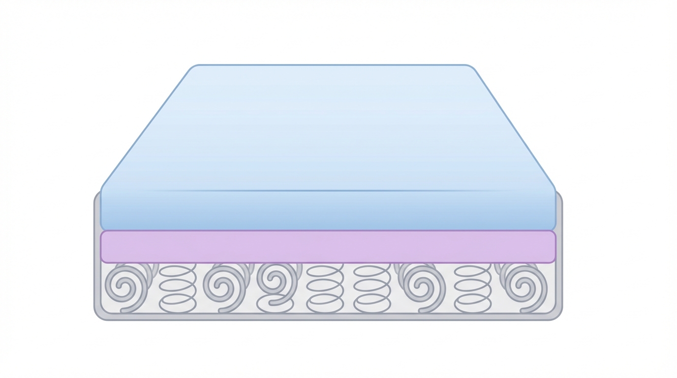 Infographic showing how big is a full mattress construction and layers