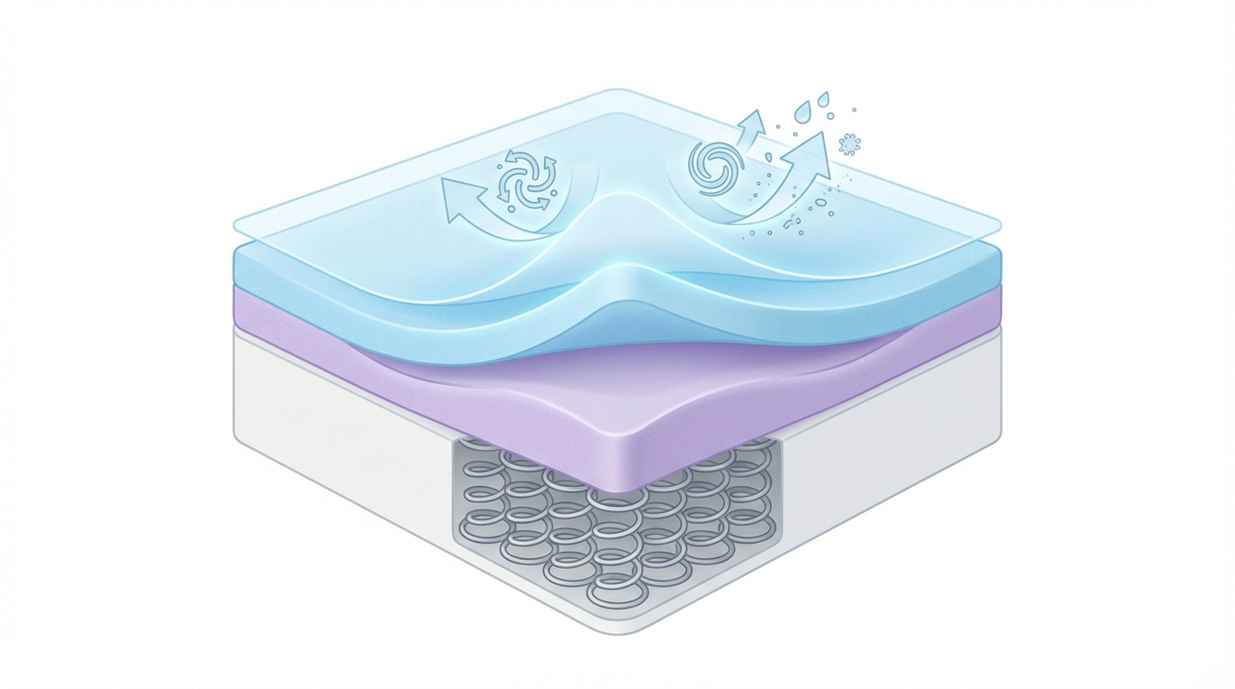 Infographic showing clean stains off mattress construction and layers