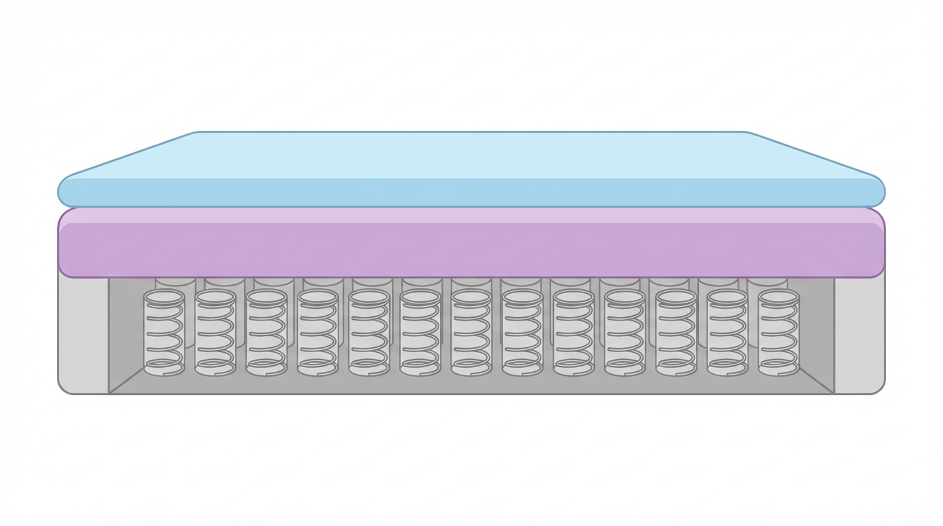 Infographic showing what size is a full mattress construction and layers