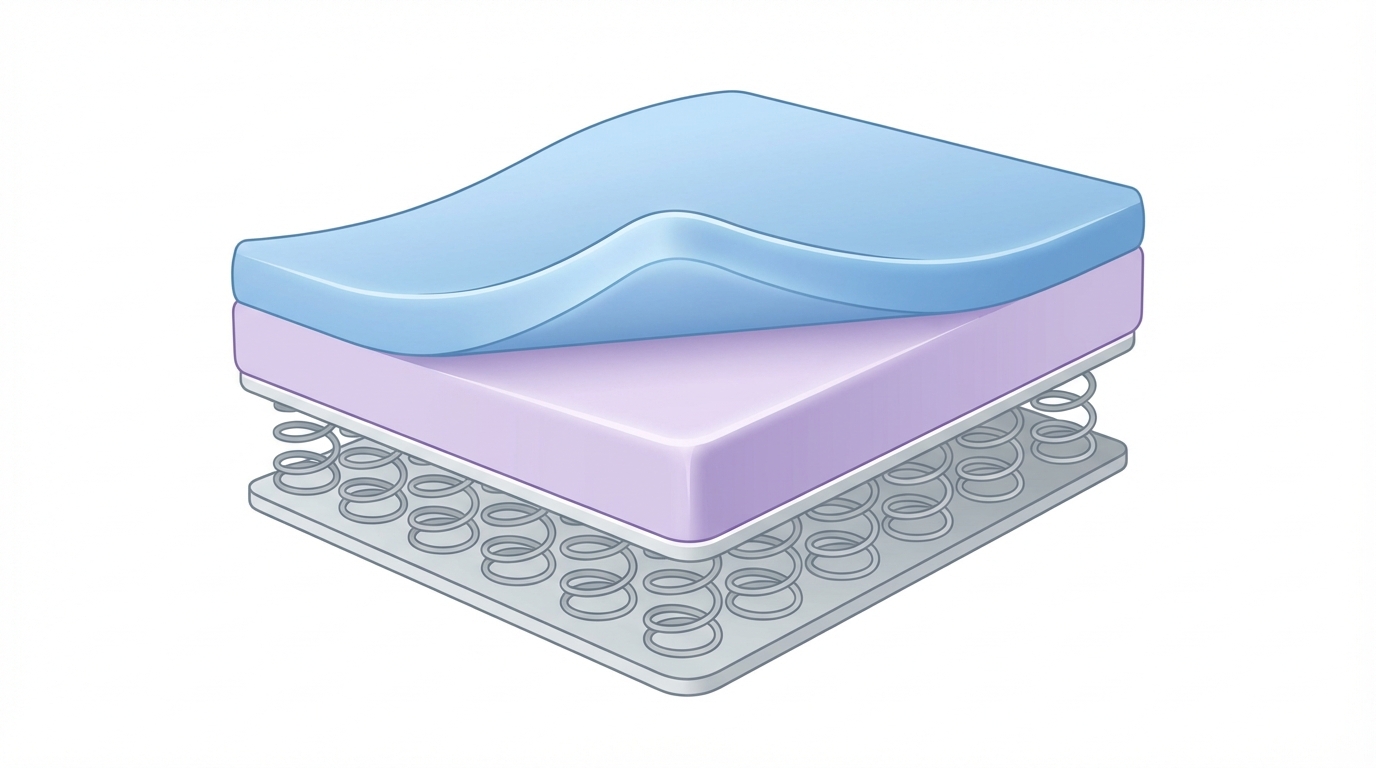 Infographic showing clean a memory foam mattress construction and layers