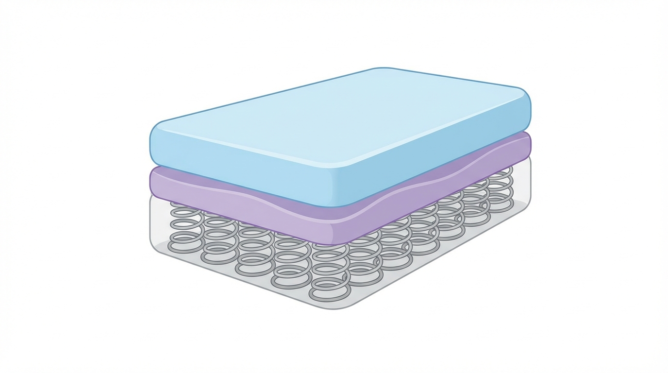 Infographic showing how much is a twin mattress construction and layers