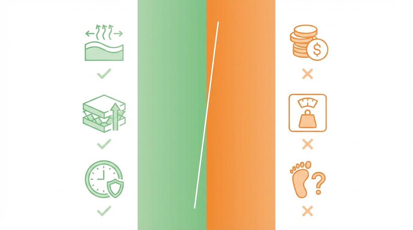 Pros and cons comparison for how much is a purple mattress