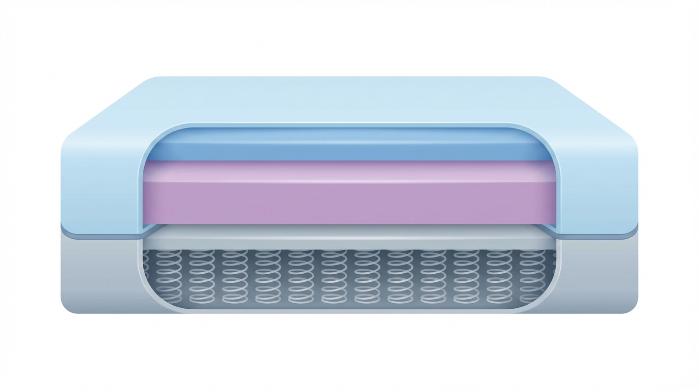 Infographic showing how much is a queen size mattress construction and layers