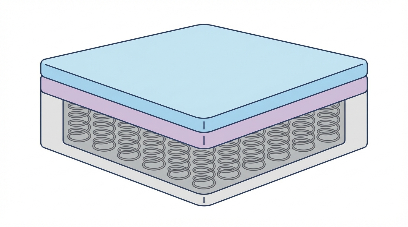 Infographic showing pillow top mattress construction and layers