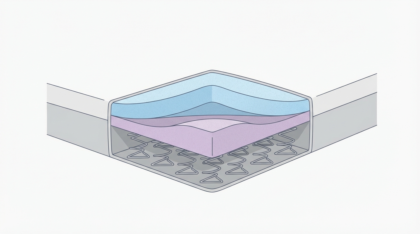 Infographic showing how long does a mattress last construction and layers