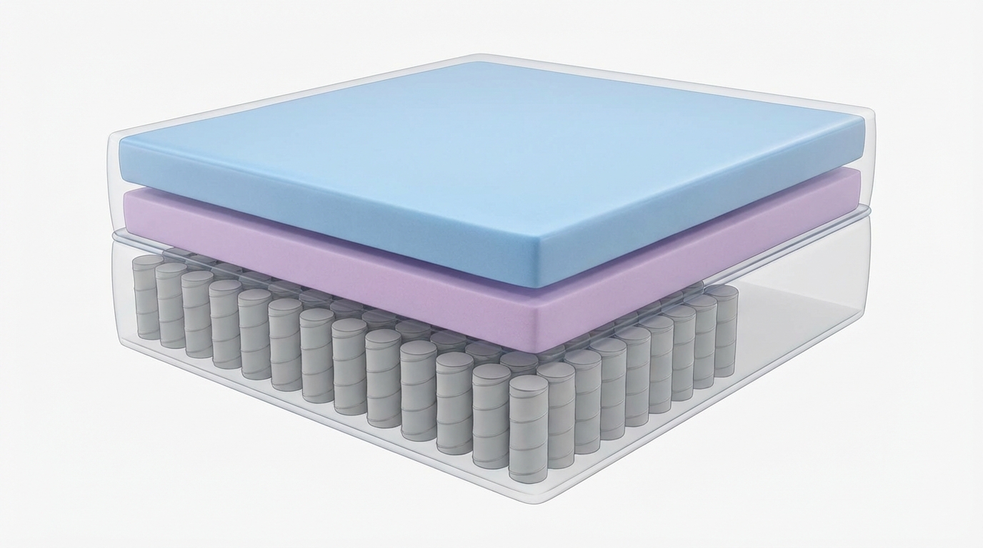 Infographic showing clean mattress stains construction and layers