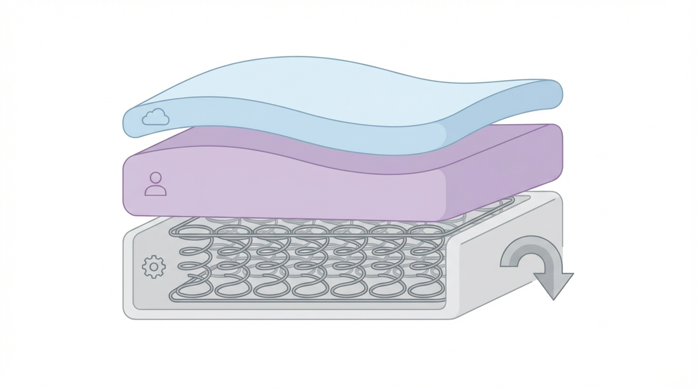 Infographic showing get rid of an old mattress construction and layers
