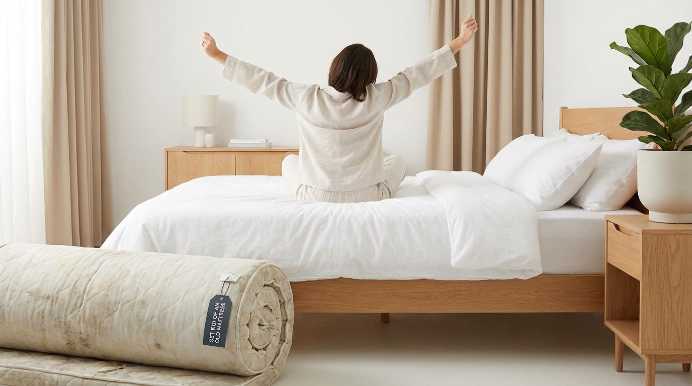 Waking up refreshed on a get rid of an old mattress