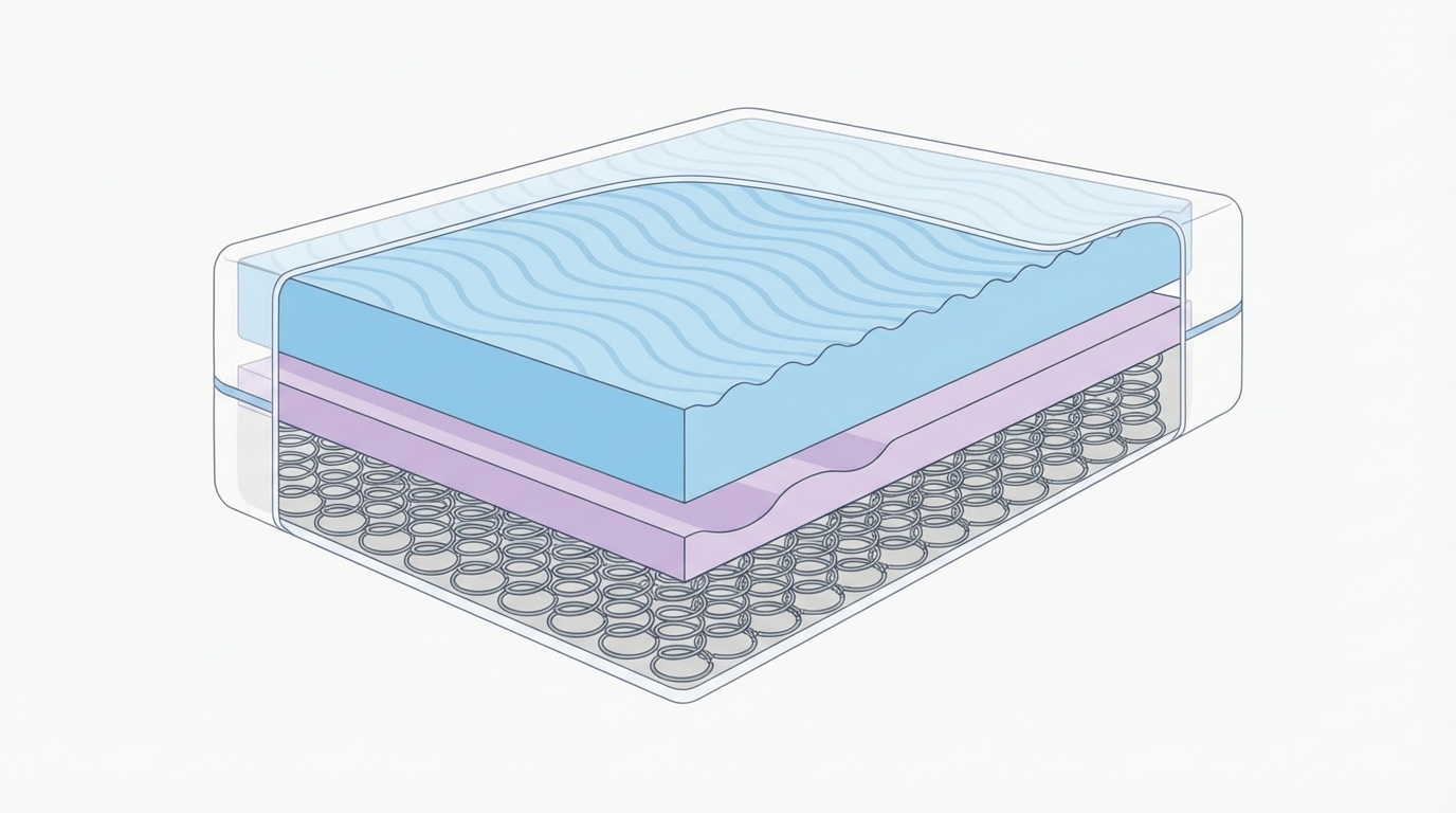 Infographic showing can you wash a mattress cover construction and layers