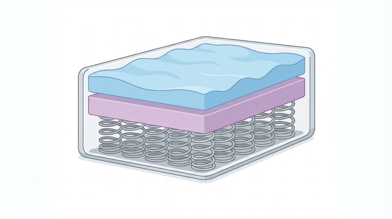 Infographic showing how often should you get a new mattress construction and layers