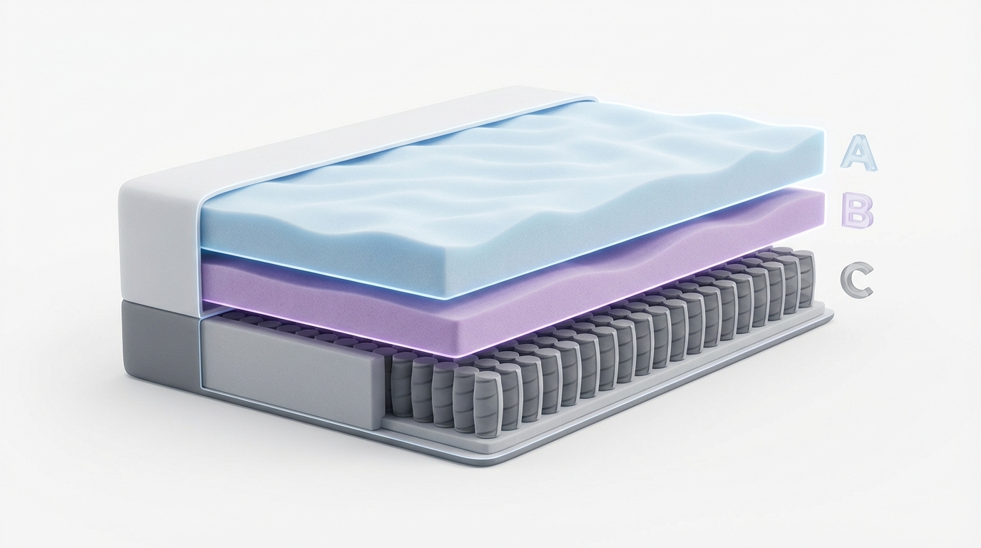 Infographic showing what is the best mattress construction and layers