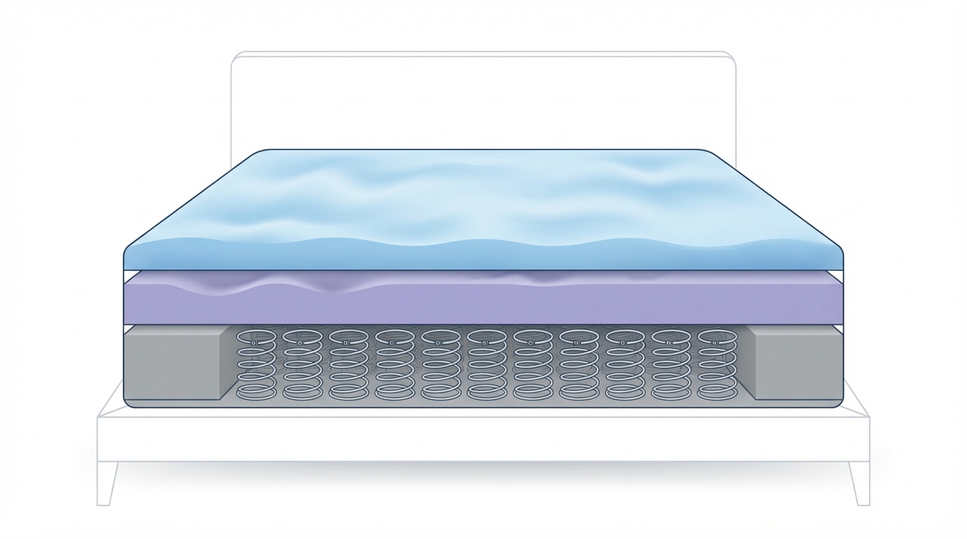 Infographic showing how big is a king size mattress construction and layers