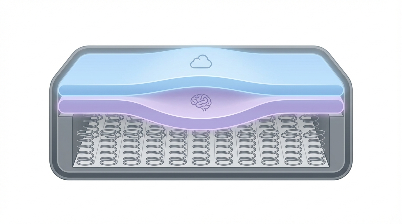 Infographic showing shop for a mattress construction and layers