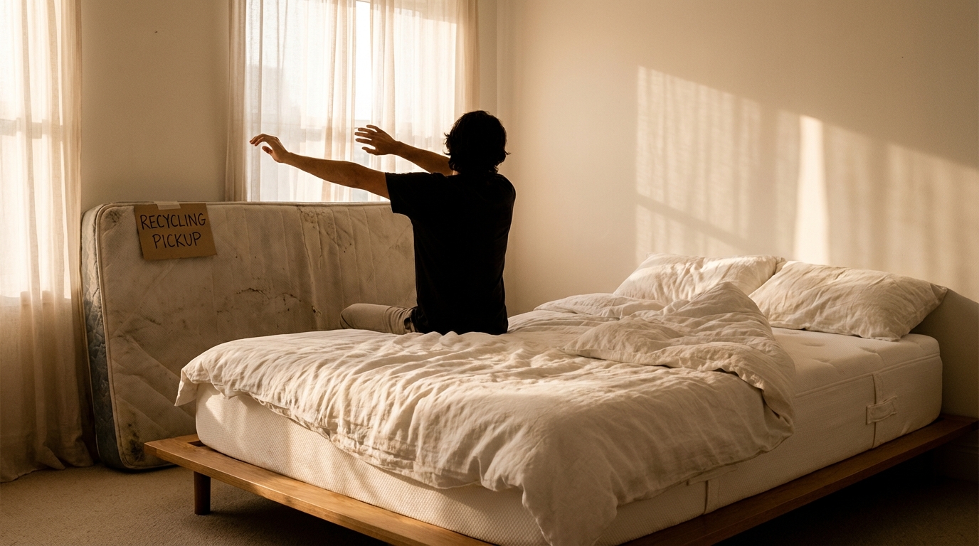 Waking up refreshed on a get rid of old mattress