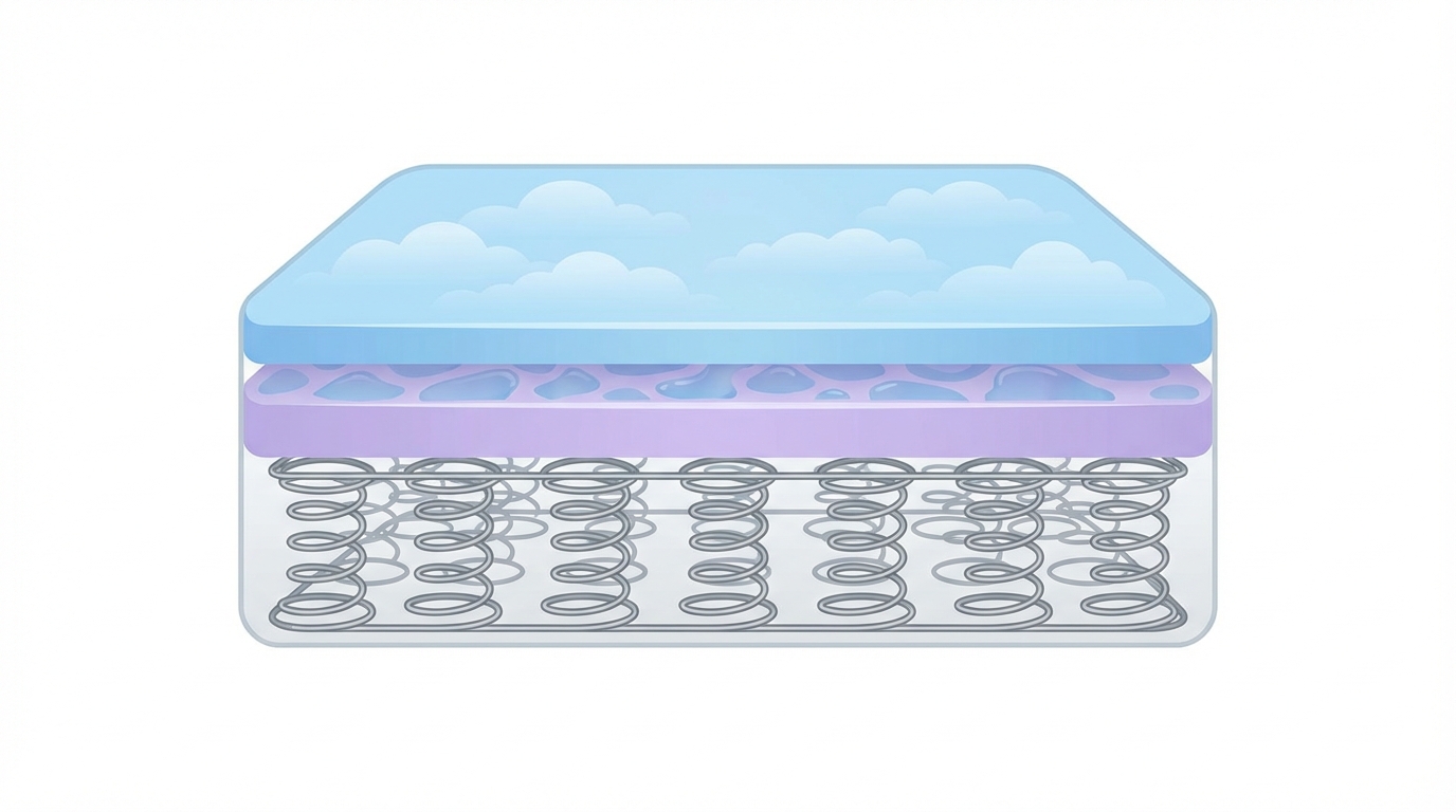 Infographic showing which mattress is best construction and layers