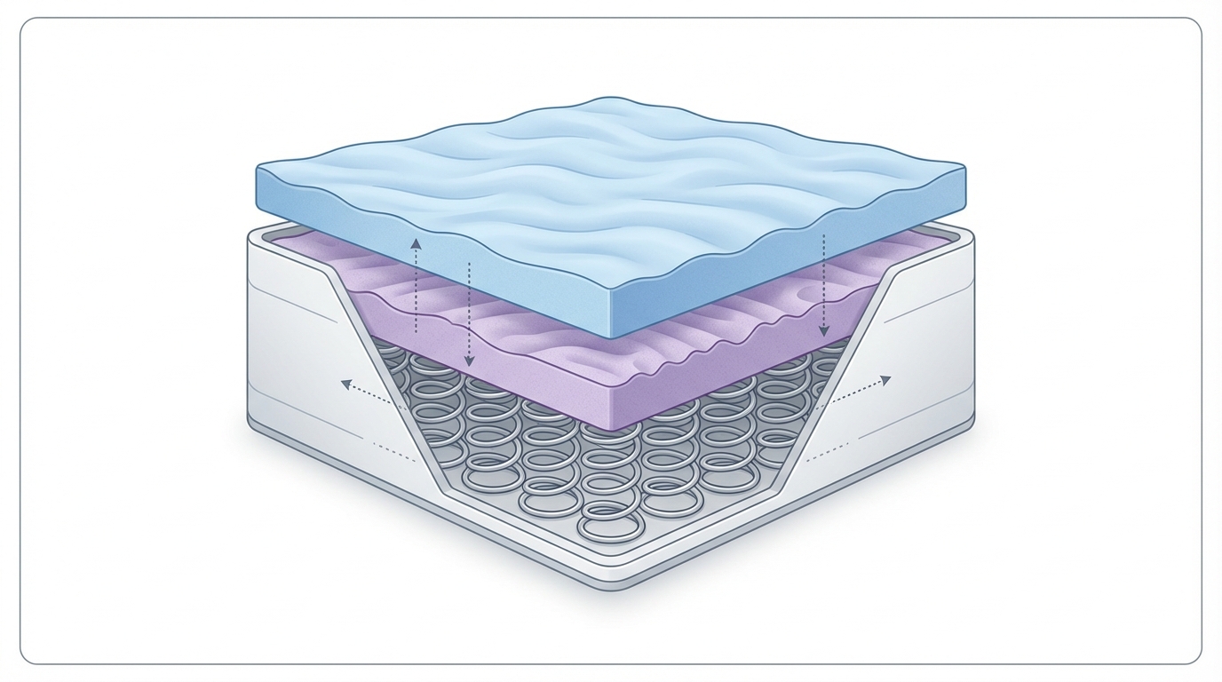 Infographic showing keep mattress from sliding construction and layers