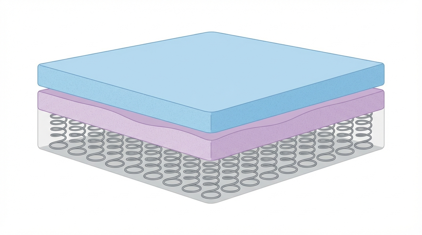 Infographic showing where to buy mattress construction and layers