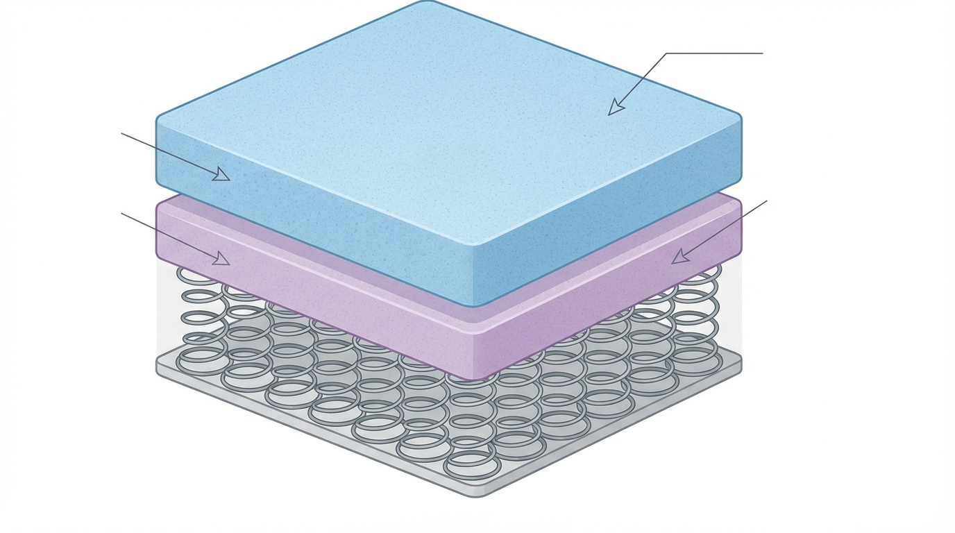 Infographic showing does nectar mattress have fiberglass construction and layers