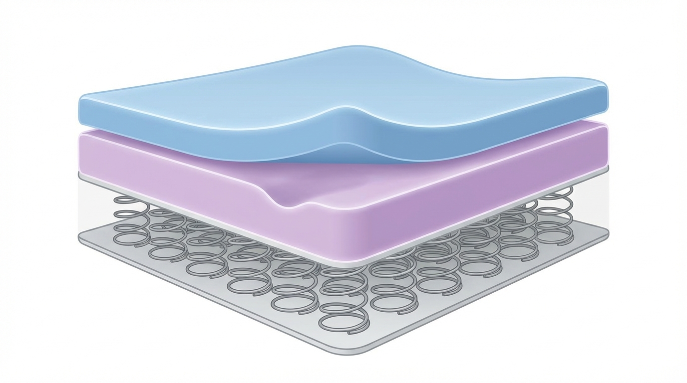 Infographic showing pick a mattress construction and layers