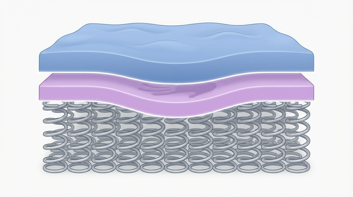Infographic showing how much is a mattress construction and layers