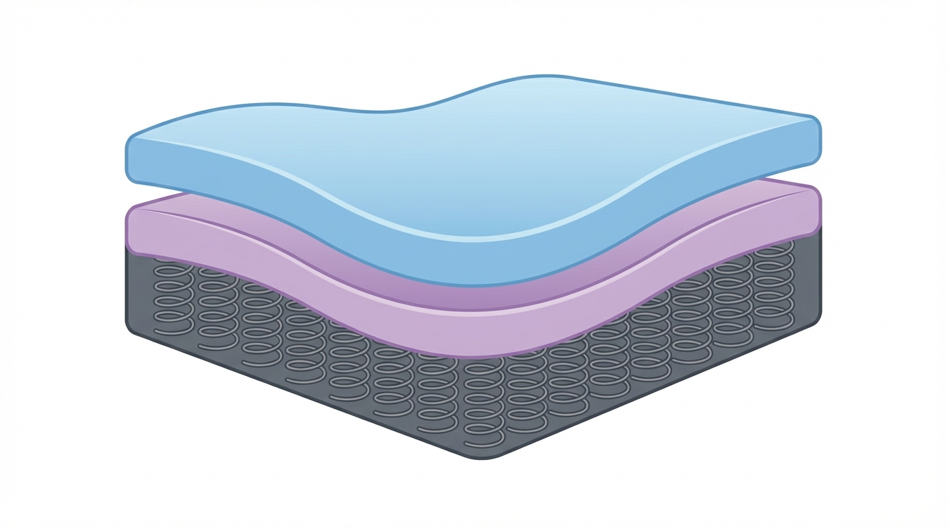 Infographic showing wash a mattress construction and layers