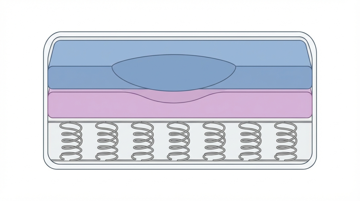 Infographic showing throw away a mattress construction and layers
