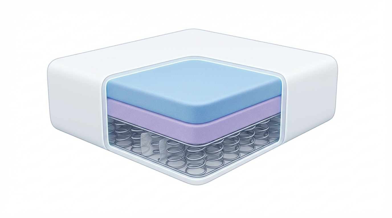 Infographic showing what kind of mattress do i need construction and layers